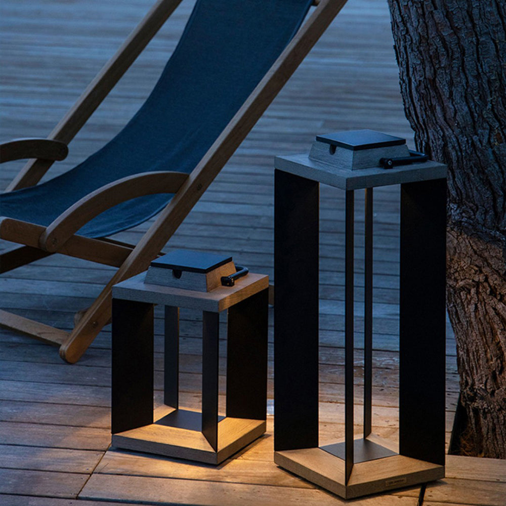 Orr Black minimalist outdoor floor lamp, H 35/55CM