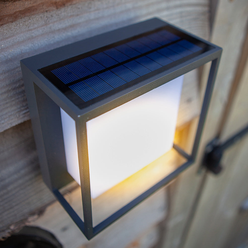 Orr Rectangular Solar Powered Outdoor Wall Lamp, L 19CM 