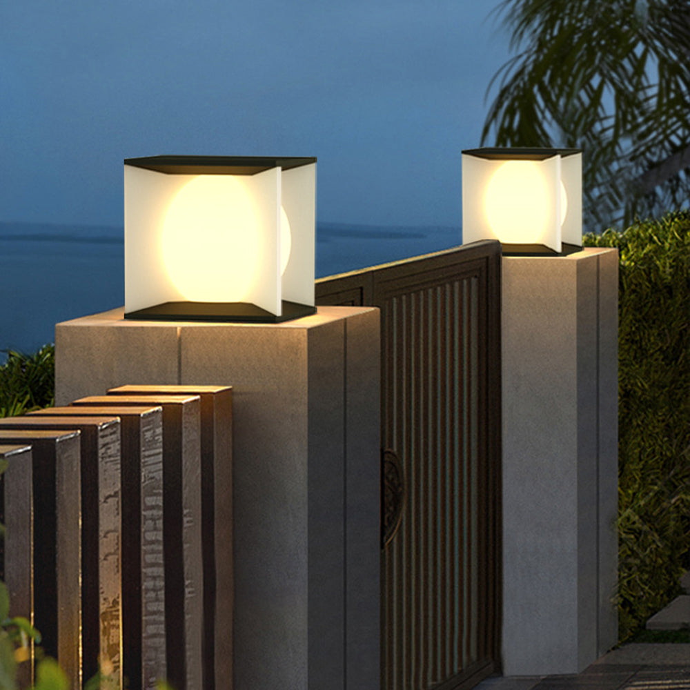 Elif Moon Outdoor Floor Lamp, Pillar Light 