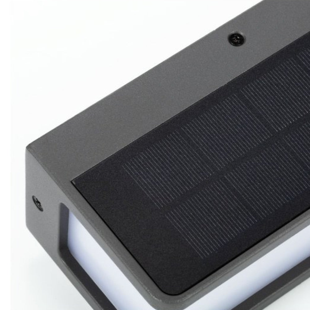 Orr Black and White Sensor Solar Outdoor Wall Lamp, L10CM/15CM/35CM