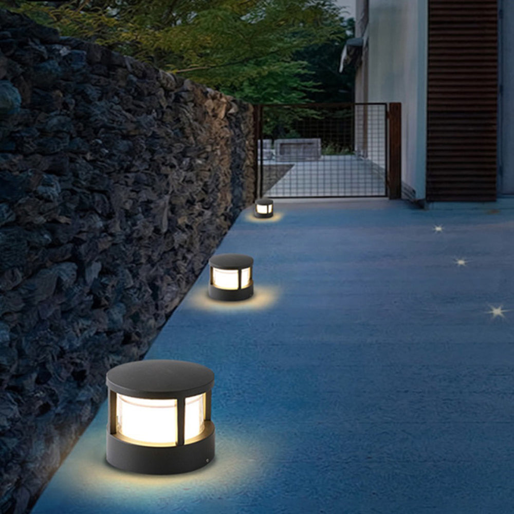 Pena Black &amp; White Outdoor Bollard Lamp, DIA 11CM/16CM