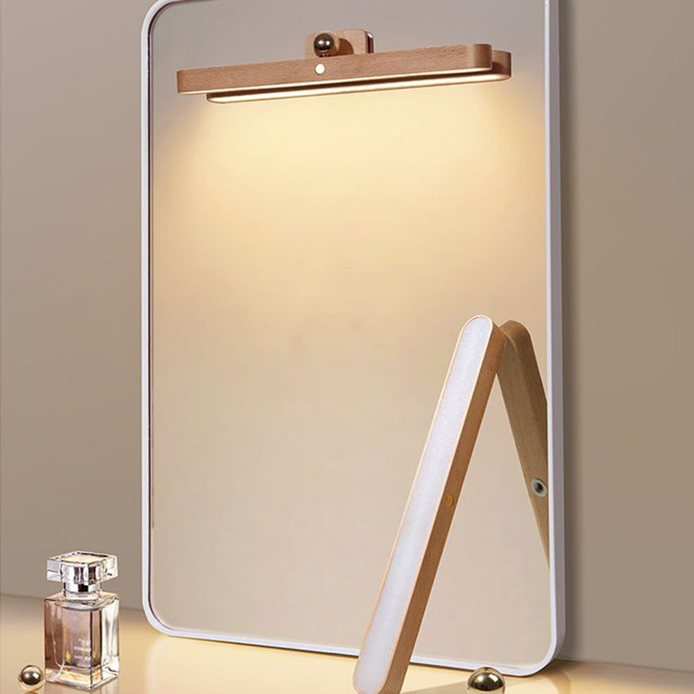 Ozawa Retro Oval Wood/Acrylic/Metal Wall Lamp, Mirror Lamp for Bathroom