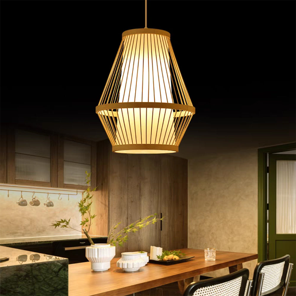 Rattan Vintage Handmade woven bamboo, Hanging lamp, Pendant lamp 