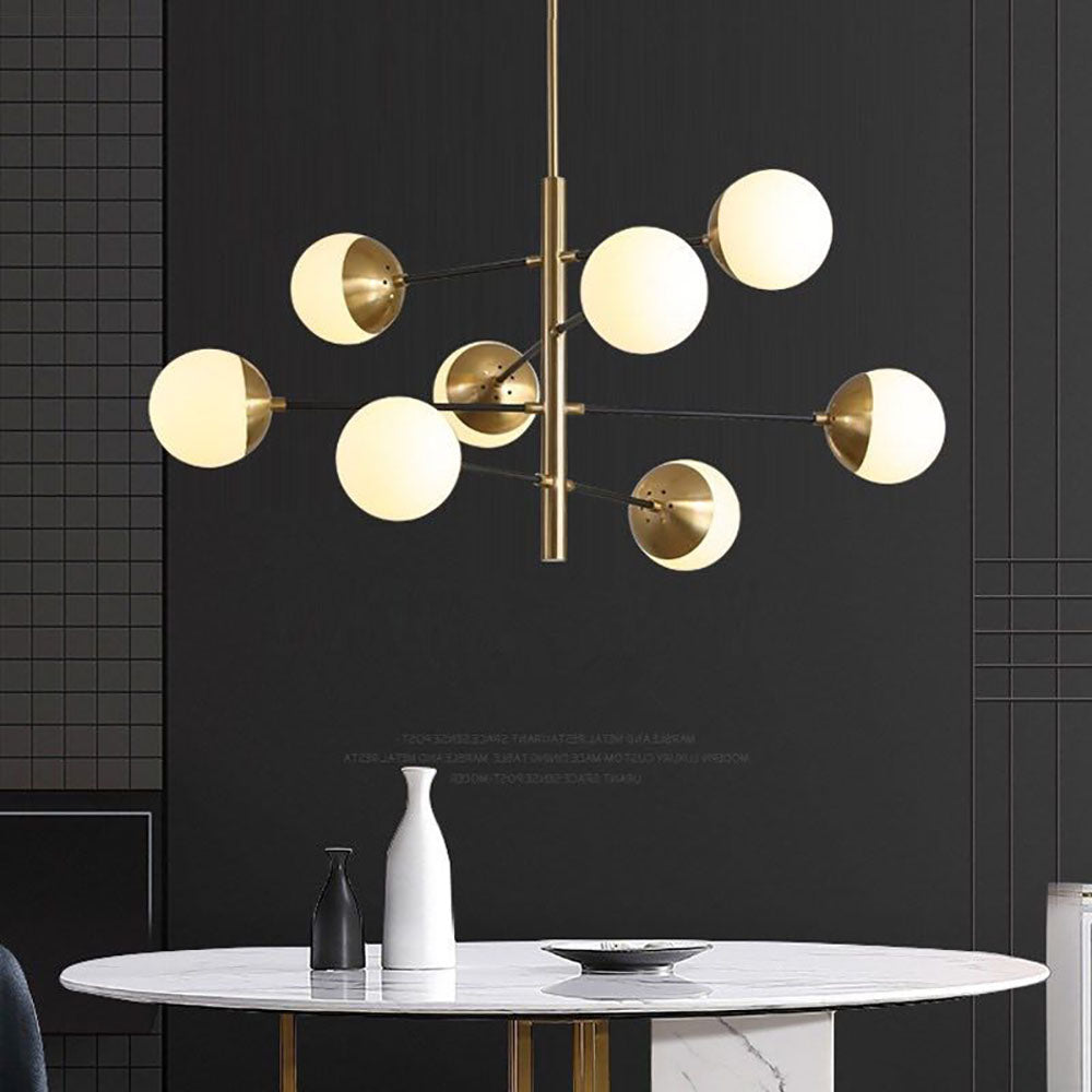 Valentina Nordic Multi Globe Metal/Glass Pendant Lamp, Living Room, Gold