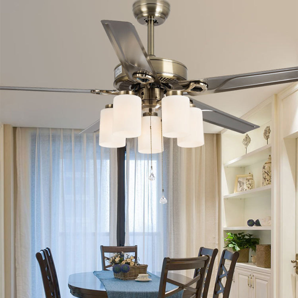 Alessio 5-Blade Ceiling Fan with Light, 5 Heads, DIA120CM 