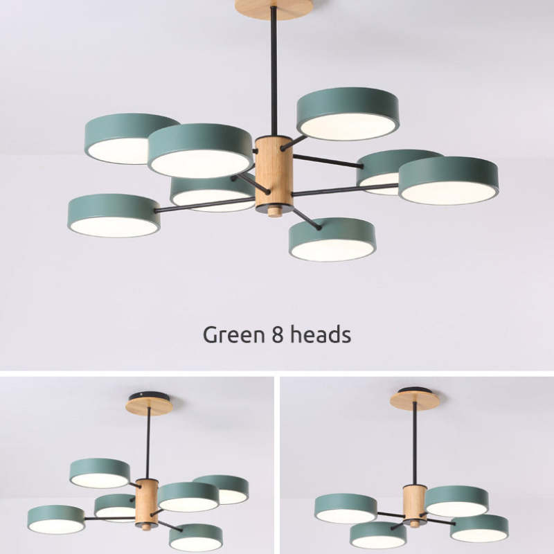 Sienna Art Deco Pendant Lamp, White/Green/Grey, Metal/Wood