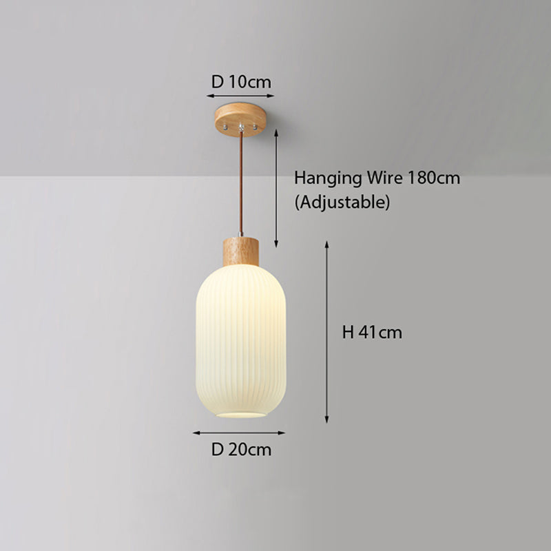 Ozawa Pendant Lamp, 2 Style, Wood&amp;Glass, Living Room/Bedroom