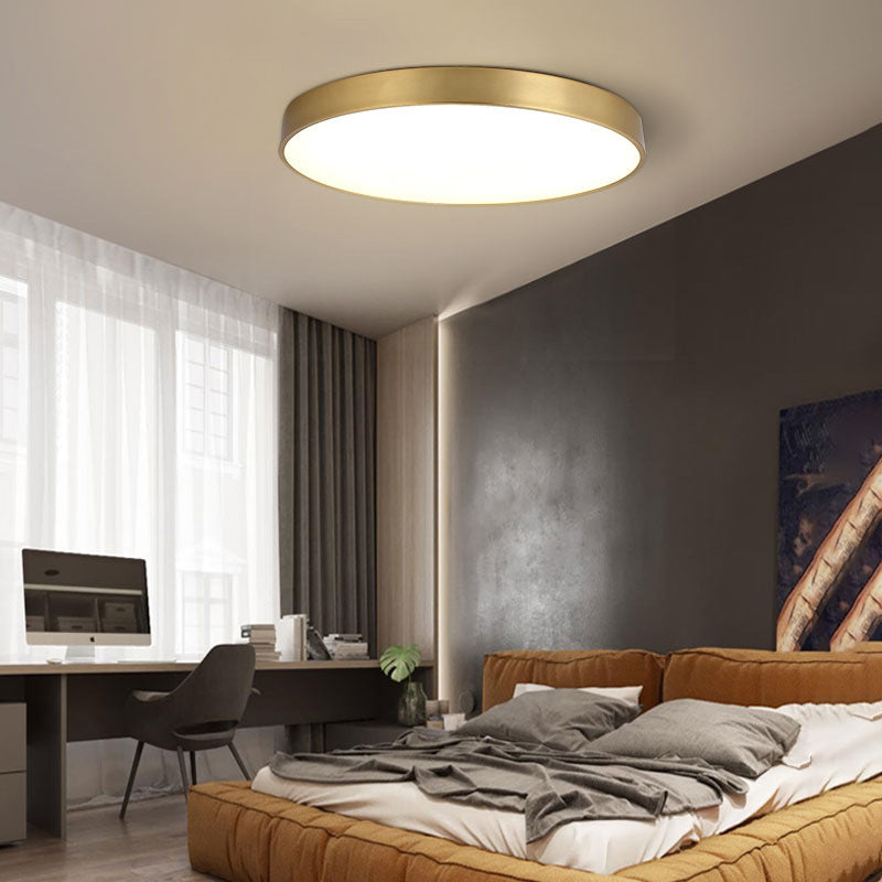 Pure copper Modern round LED ceiling lamp for Balcony &amp; Bedroom 