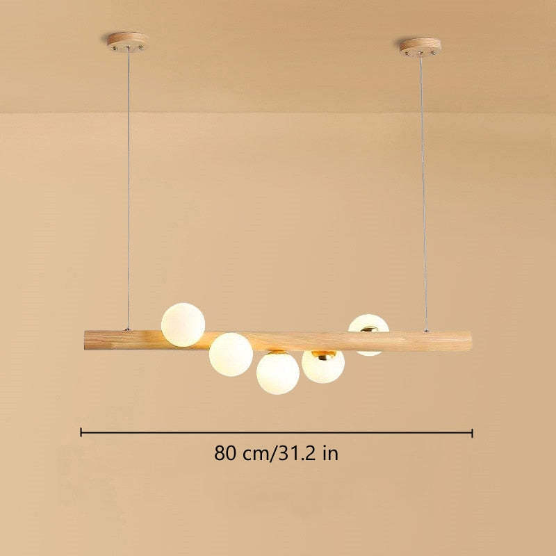 Valentina Pendant lamp Bubble, Wood &amp; Glass