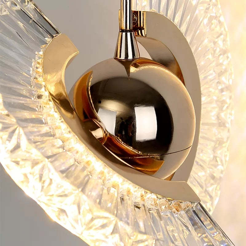 Modern Swivel Pendant Lamp Metal+Acrylic, Living Room/Bedroom