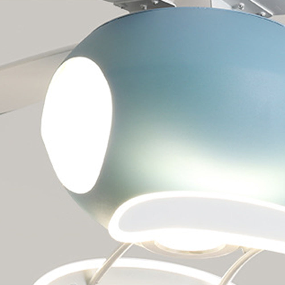 Minori 4-Blade Blue Jet Ceiling Fan with Light, Metal, DIA 90CM 
