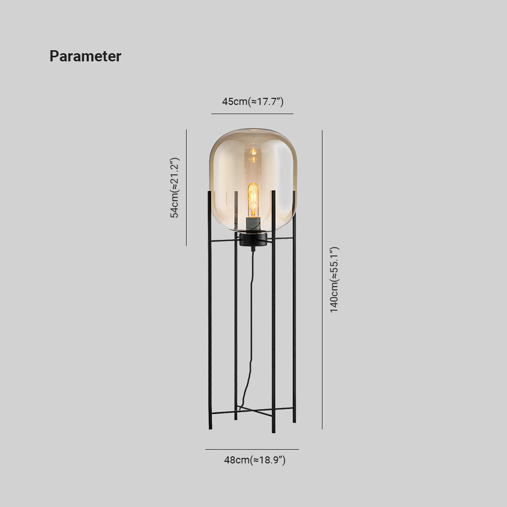 Salgado Moderne Globe Glas/Metal Gulvlampe, Stue