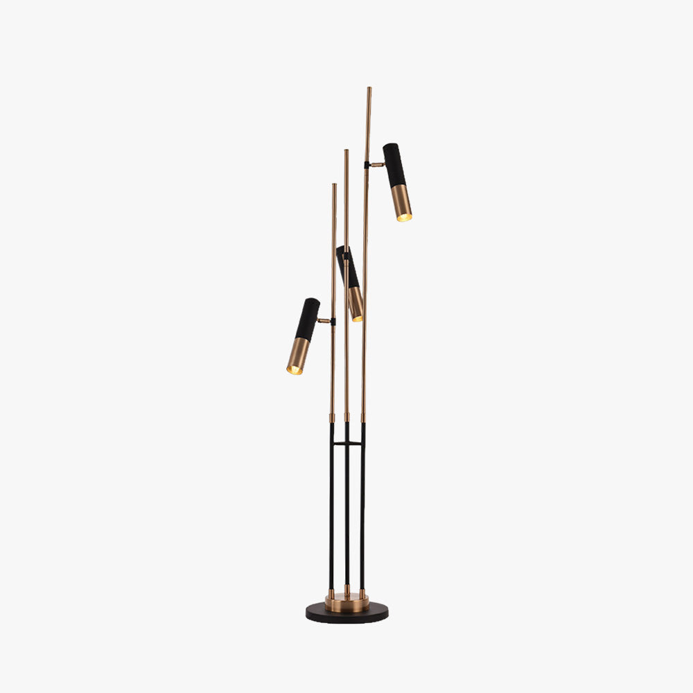 Salgado Modern Tall Metal 3 Bulb Floor Lamp, Black