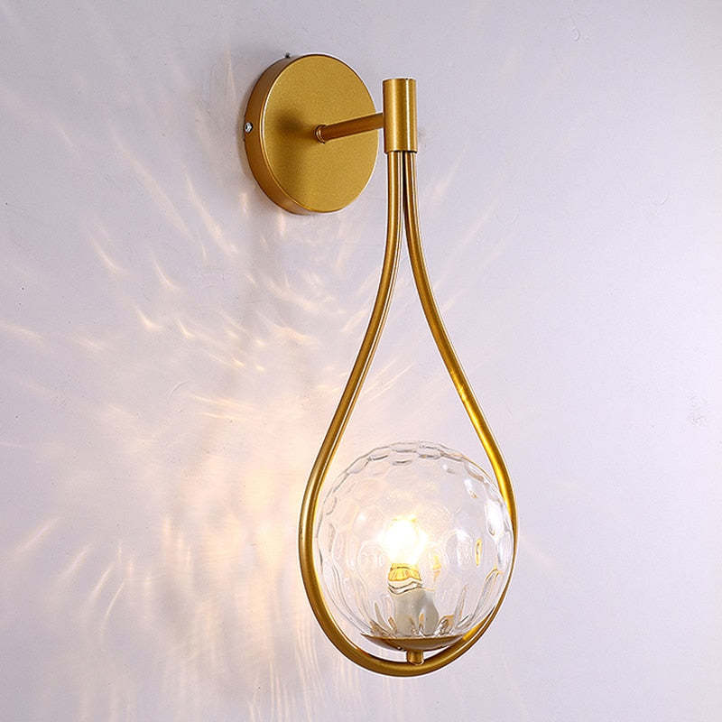 Valentina Nordic Creative Minimalist Water Drop Gold Wall Lamp