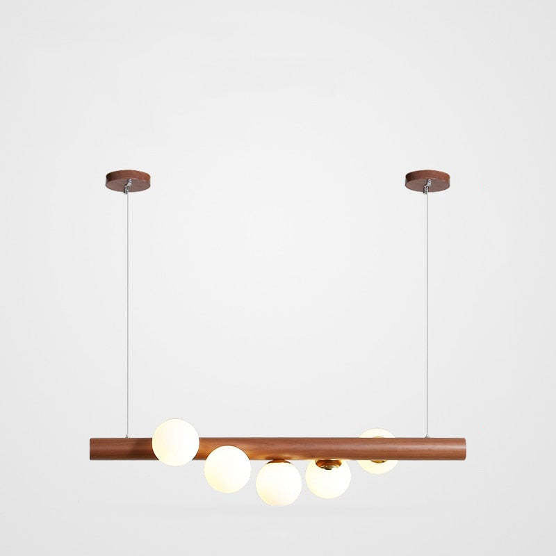 Valentina Pendant lamp Bubble, Wood &amp; Glass