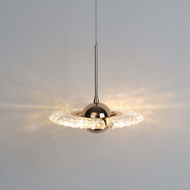 Modern Swivel Pendant Lamp Metal+Acrylic, Living Room/Bedroom