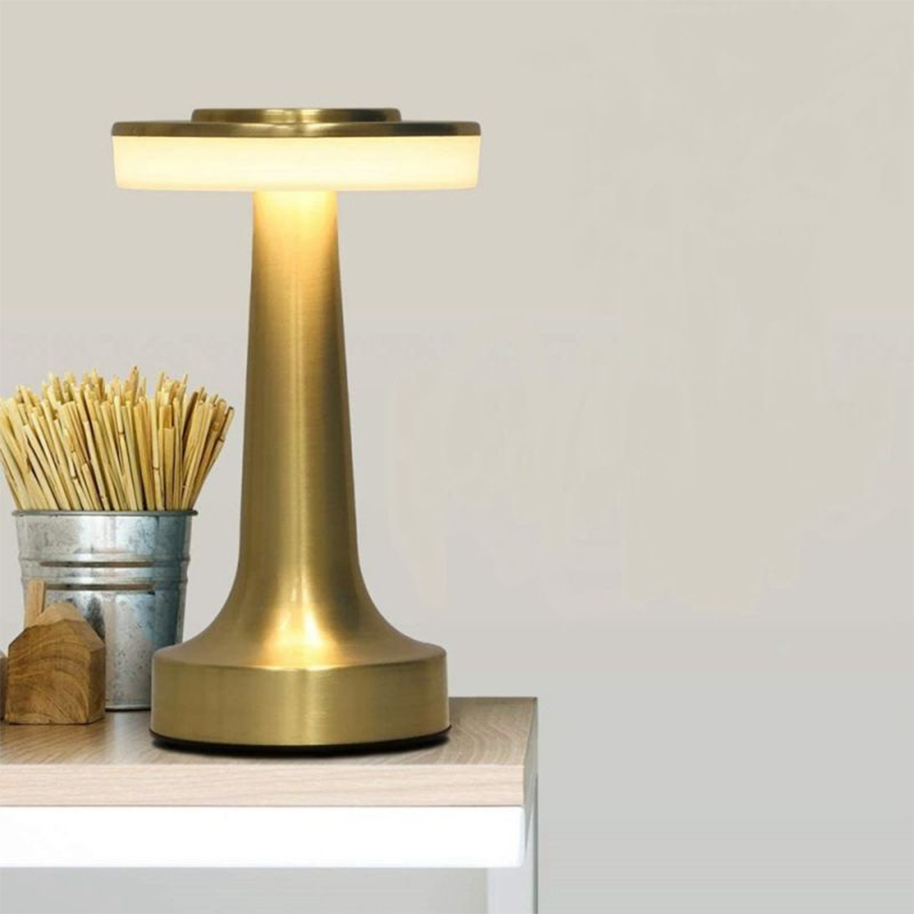 Salgado Moderne Mushroom Metal Bordlampe, Bronze/Guld/Sølv