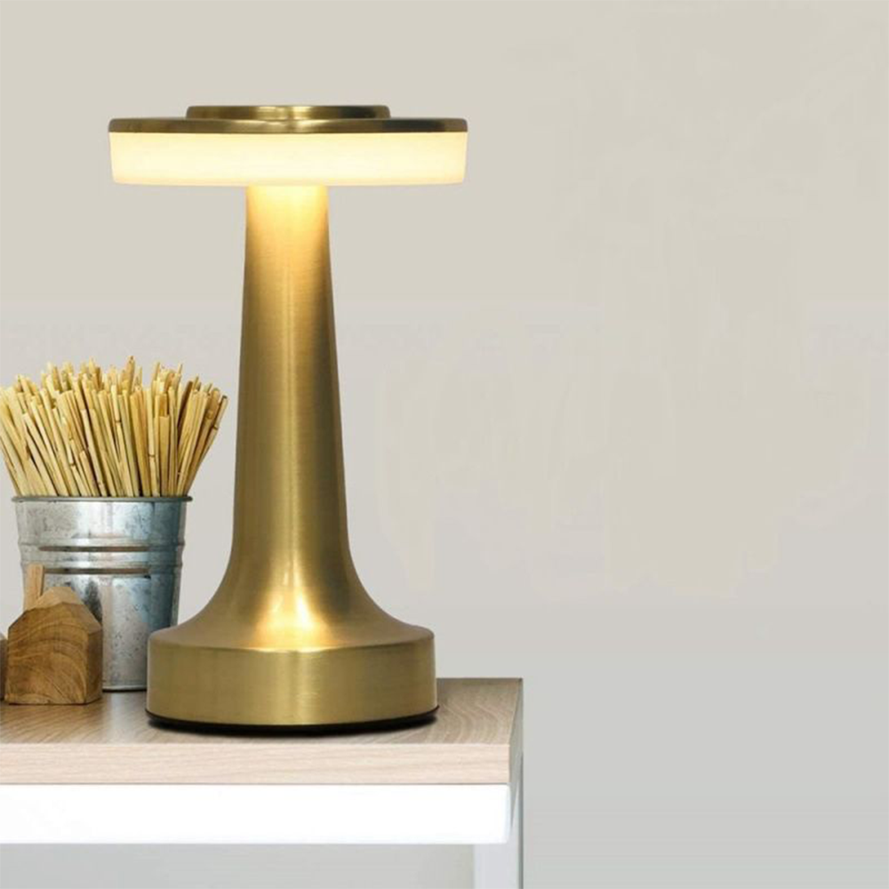 Salgado Modern Mushroom Metal Table Lamp, Bronze/Gold/Silver