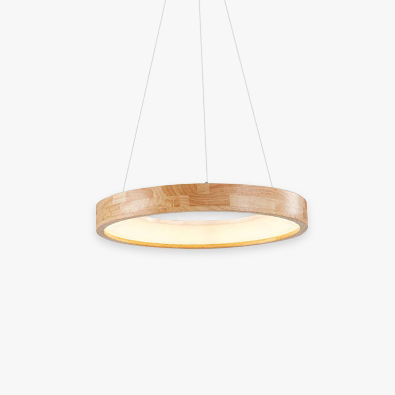 Ozawa Modern Ring Wood Pendant Lamp 