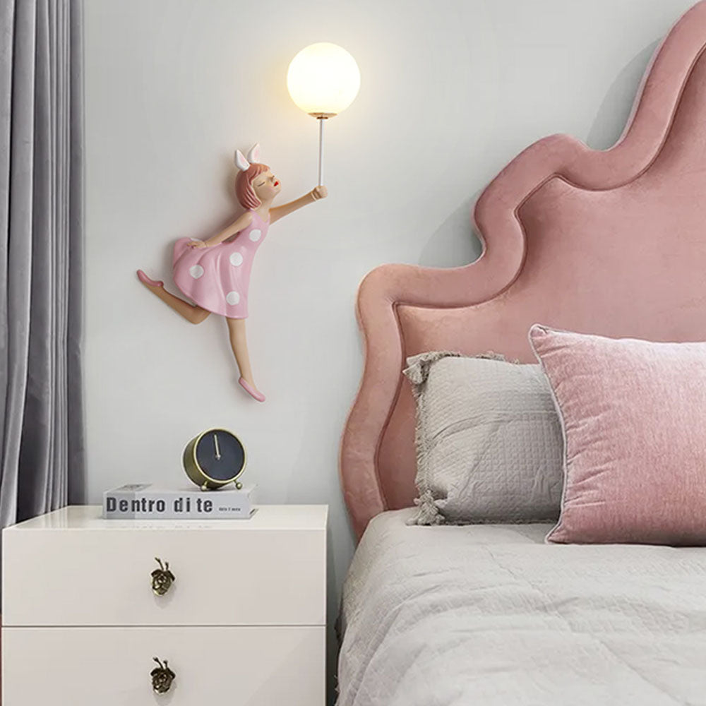 Minori Pink Wall Lamp, 2 Hairstyle, L 49CM 