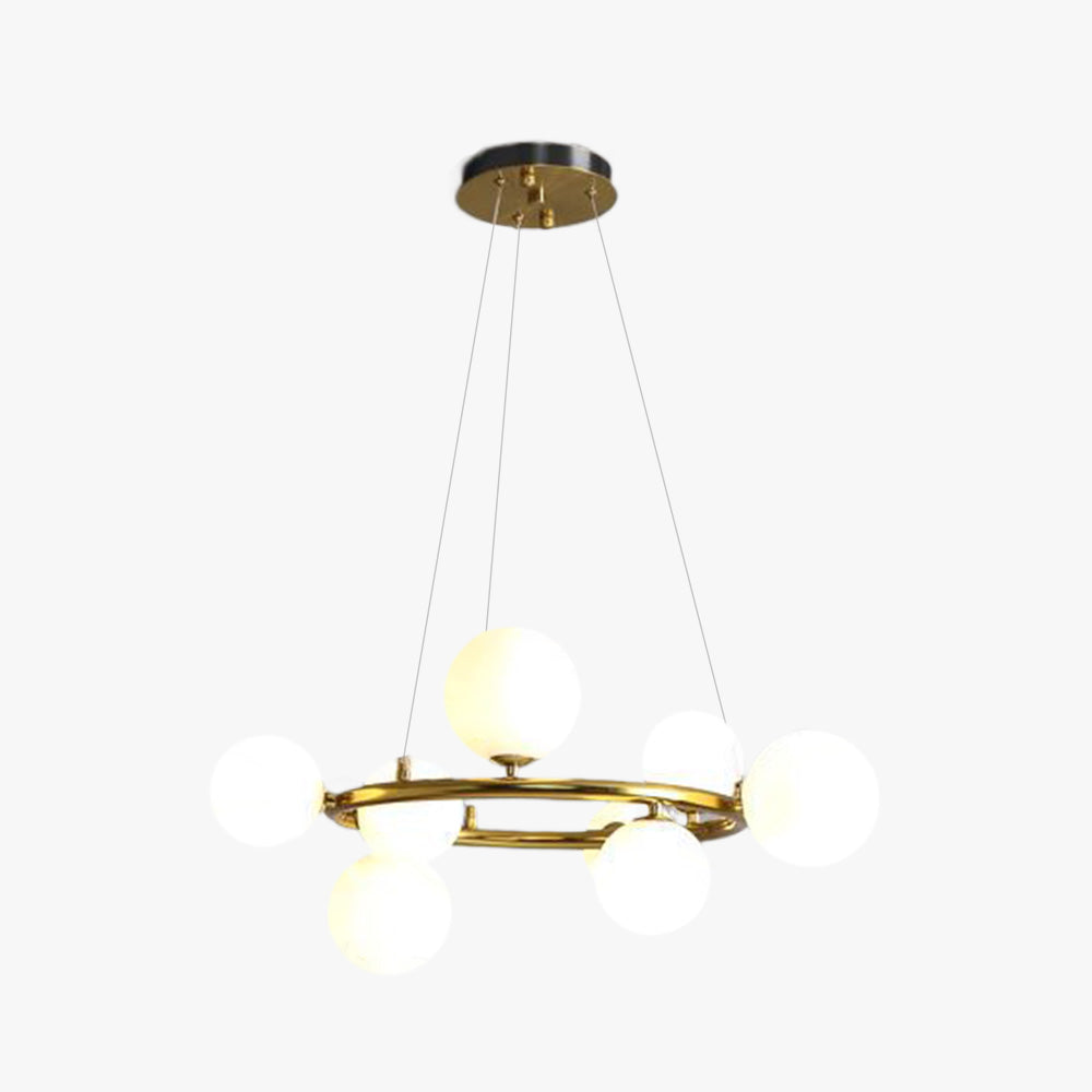 Valentina Moderne Glas Globe Ring Lysekroner, Guld/Sort