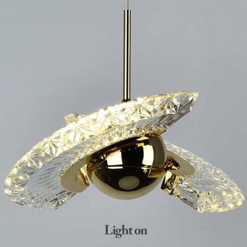 Modern Swivel Pendant Lamp Metal+Acrylic, Living Room/Bedroom