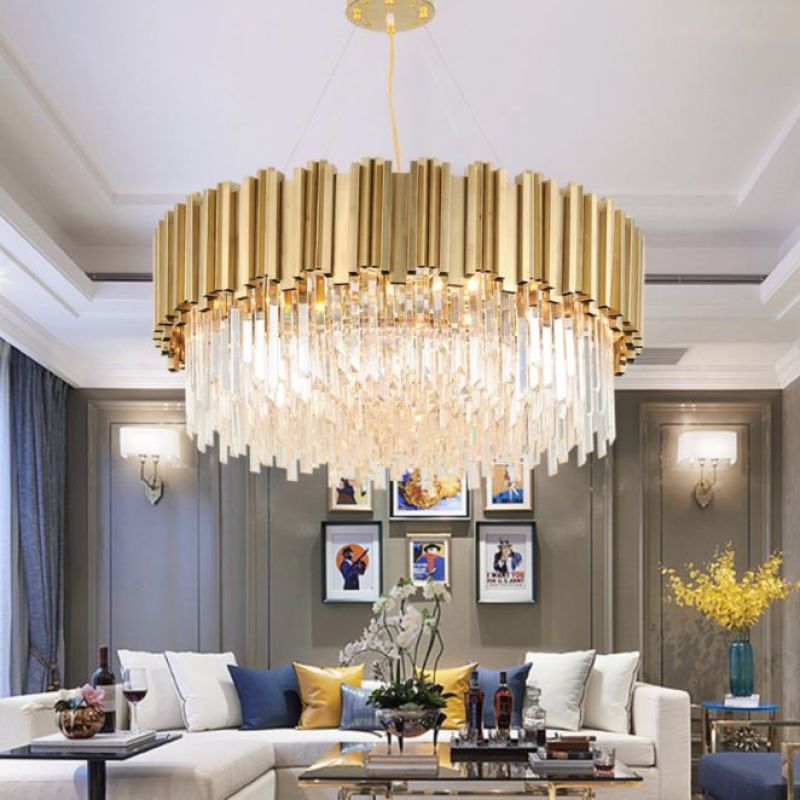 Light Luxury crystal Chandeliers Atmosphere Lsekrone Lamp 