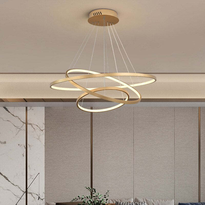 Modern LED Ring Pendant Lamp Hanging Lamp Remote Control 