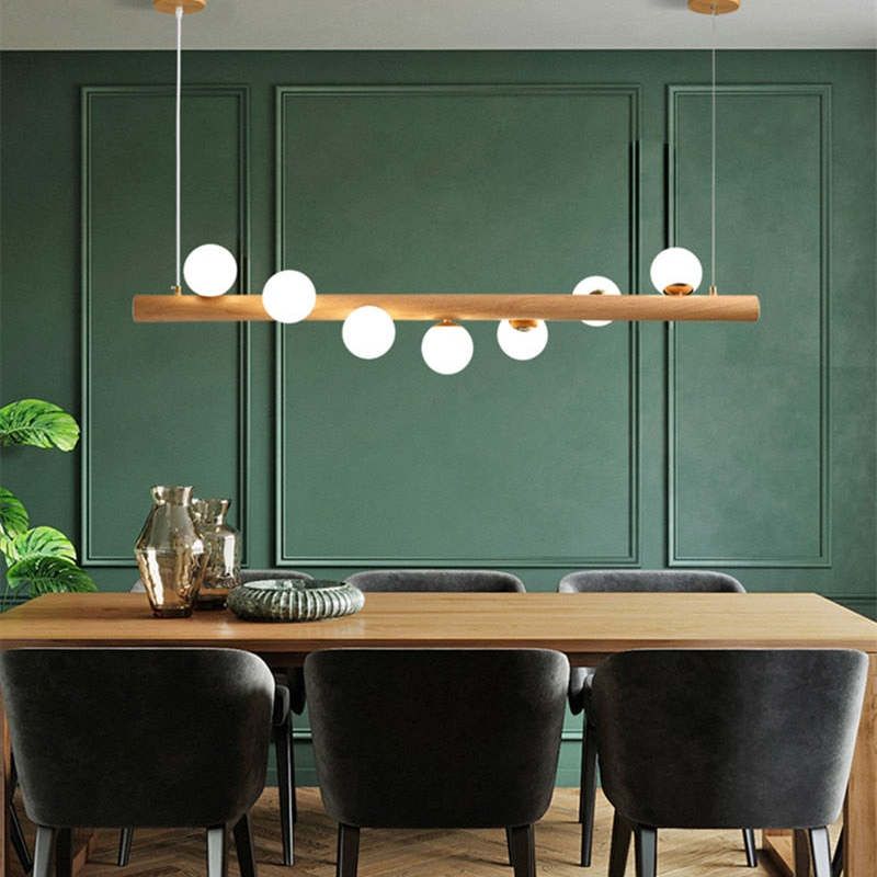 Valentina Pendant lamp Bubble, Wood &amp; Glass