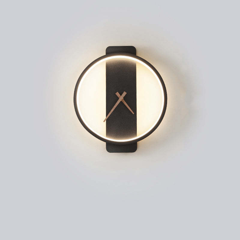 Nordic Clock Wall Lamp LED Bedroom/Living Room