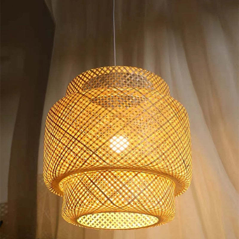 Japanese Stil Bambus Rattan Pendellampe - Las Sola-DK