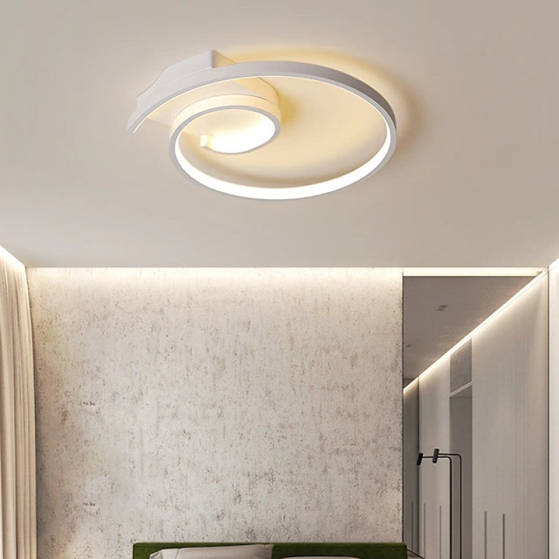 Modern Simple Round Spiral LED Ceiling Lamp for Bedroom &amp; Living Room