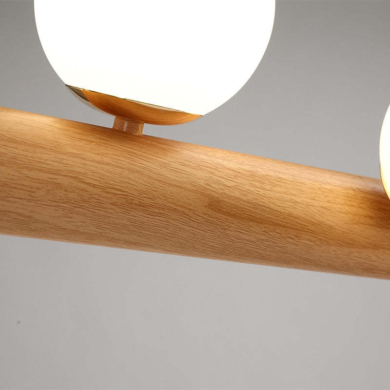 Valentina Pendant lamp Bubble, Wood &amp; Glass