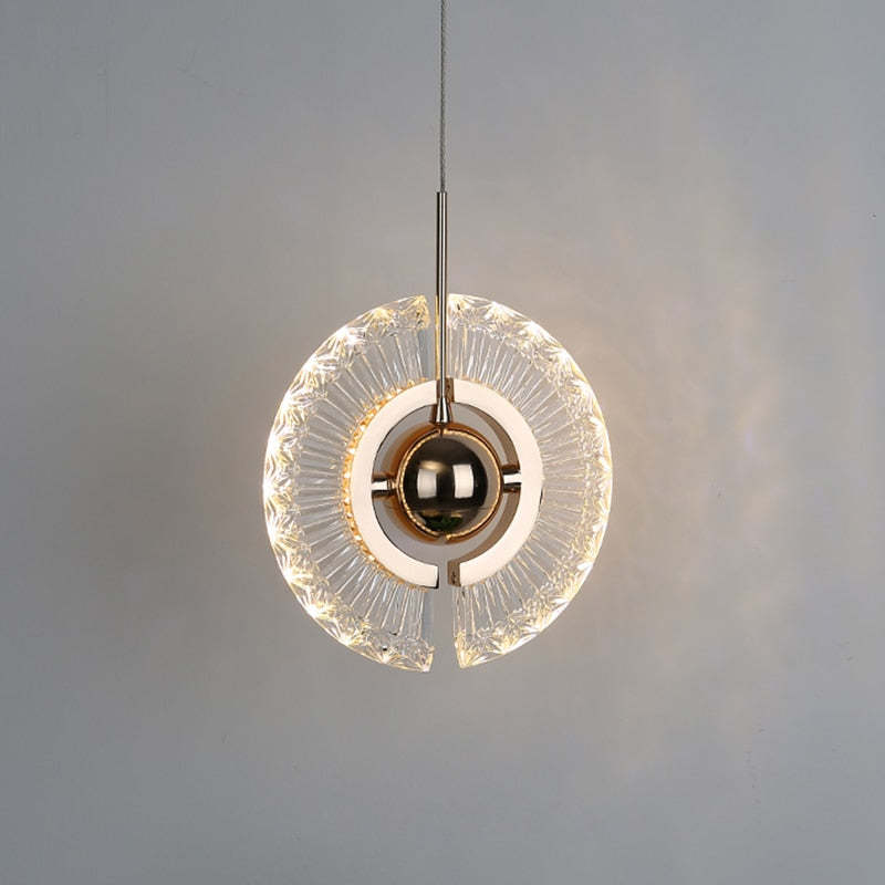 Modern Swivel Pendant Lamp Metal+Acrylic, Living Room/Bedroom