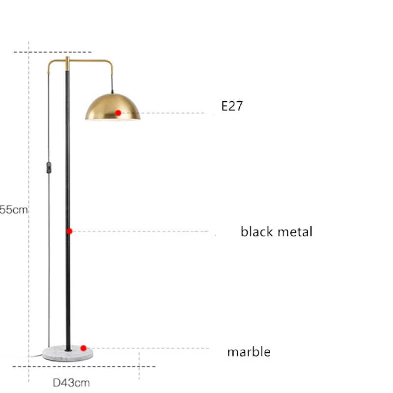 Modern Metal Marmor Gulvlampe, Soveværelset/Stuen