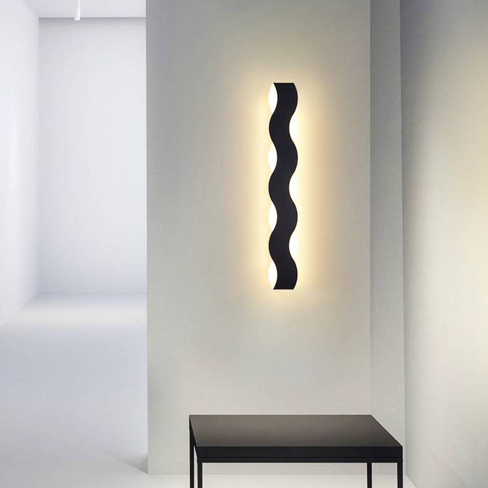 Quinn Moderne Sort/Hvid Bølge Væglampe Sort, 3 Stil