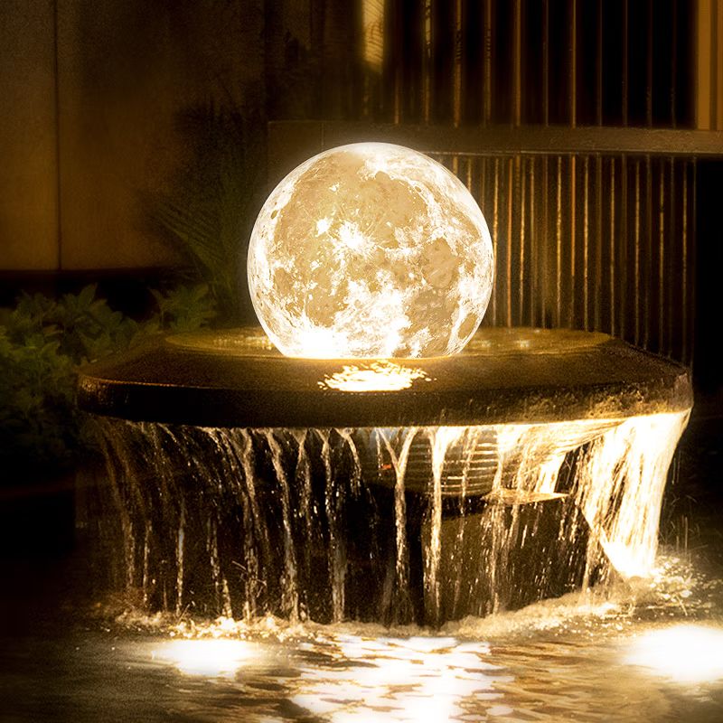 Elif Moon Solar Pier-Mount Outdoor Lamps