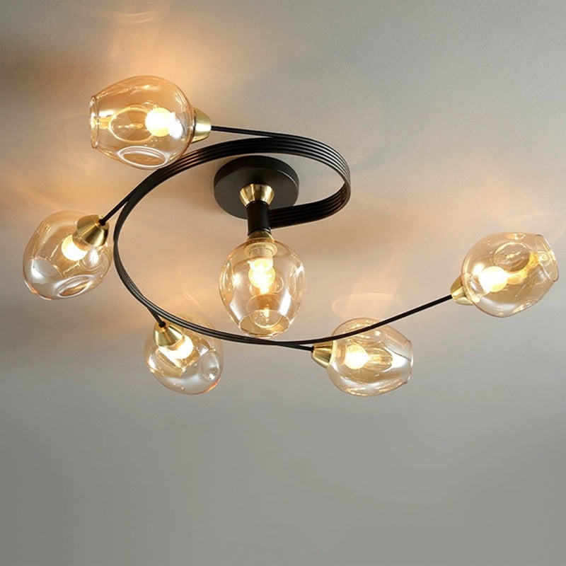 Retro Glass Ceiling Lamp for Bedroom &amp; Living Room