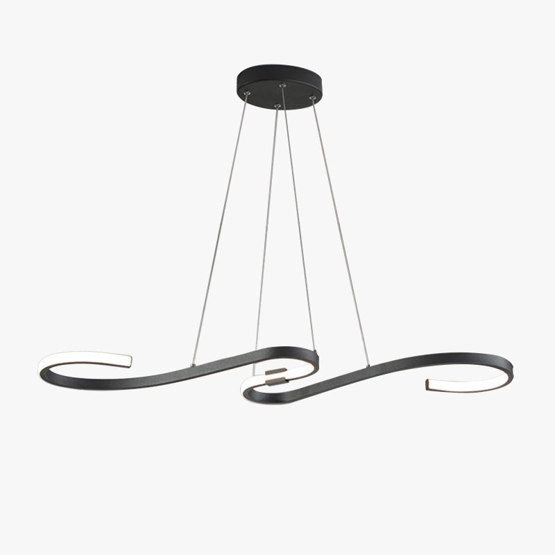 Louise Pendant lamp Curved, Dimmable, Metal&amp;Silica gel, Living room/Dining room