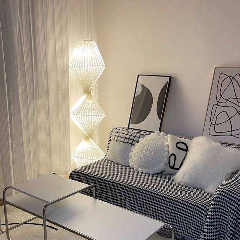 Renée Modern Pleated Fabric Metal Floor Lamp, Living Room, Bedroom
