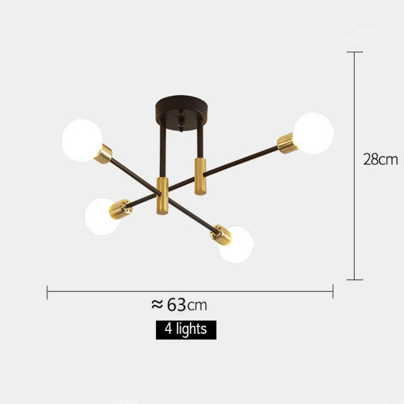 Modern Nordisk Sort LED-lysekrone Med Pendel til Stue & Soveværelse - Las Sola-DK