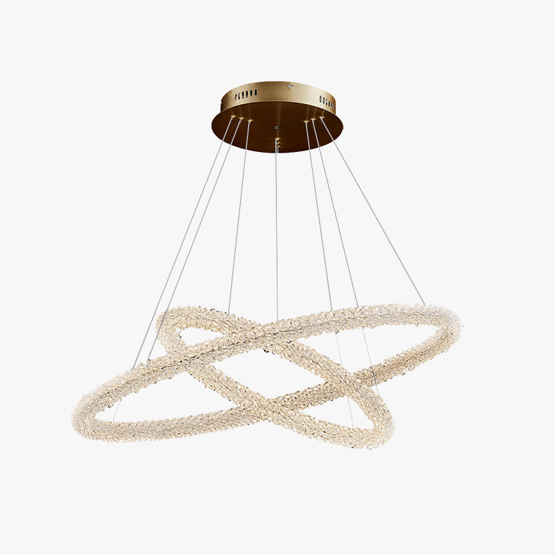 Kristy Pendant lamp, Metal &amp; crystal, 1/2/3 ring