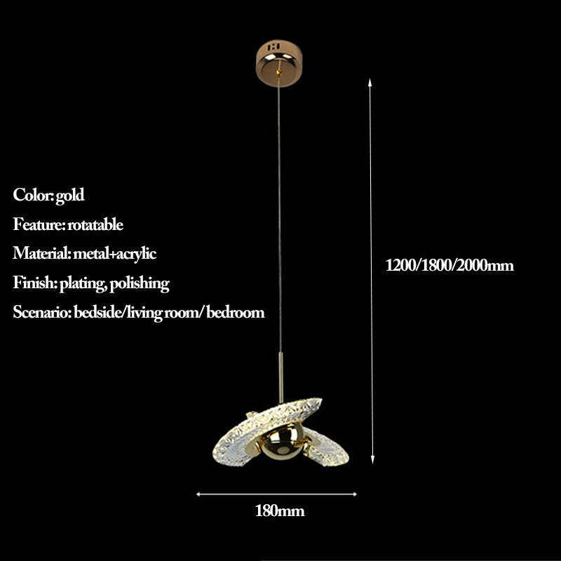 Modern Drejelig Pendellampe  Metal+Akryl, Stuen/Soveværelset