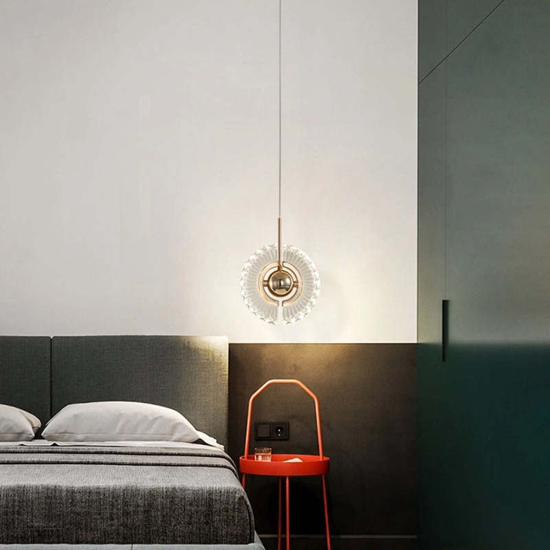 Modern Swivel Pendant Lamp Metal+Acrylic, Living Room/Bedroom