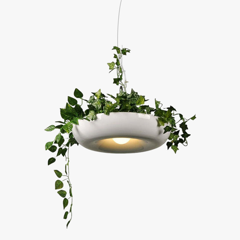 Nest Modernitet Grønne Planter Metal Pendler, Sort/Grøn/Hvid - Las Sola-DK