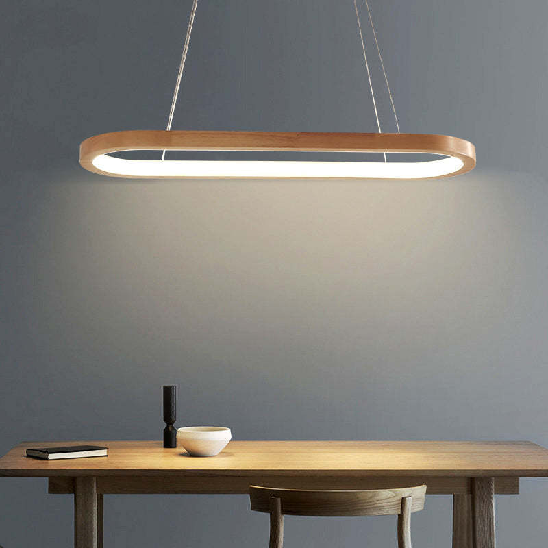 Ozawa Moderne Oval Træ Pendellampe, 60CM/90CM