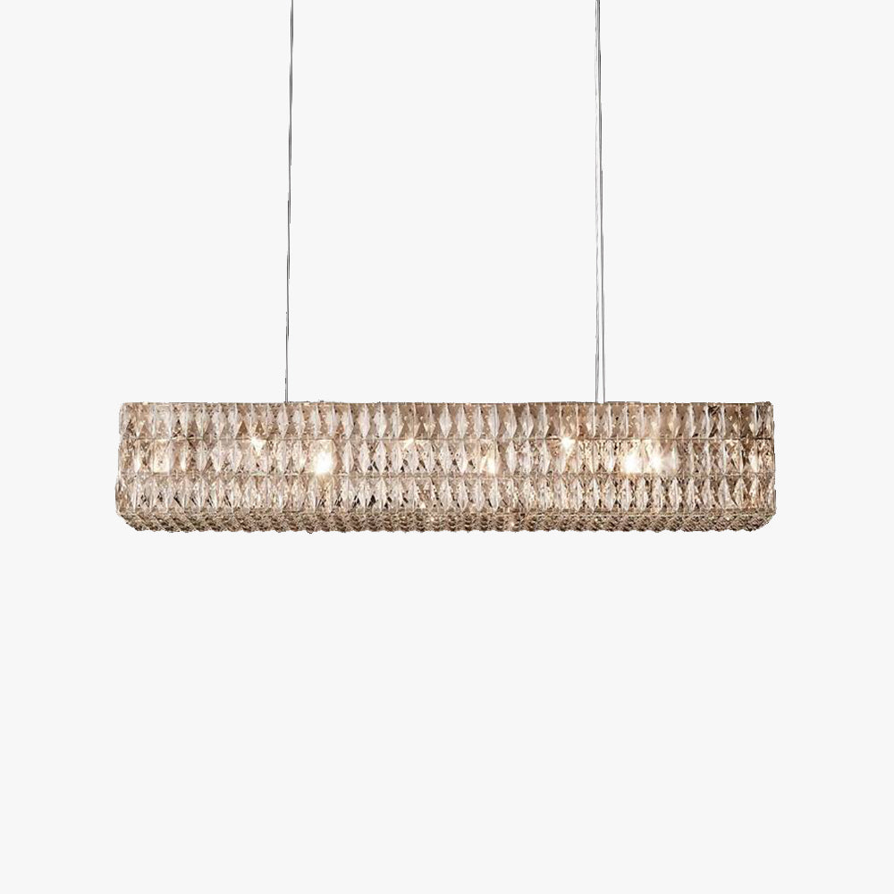 Kristy Rectangular Luxury Crystal Pendant Lamp, 2 Colors 