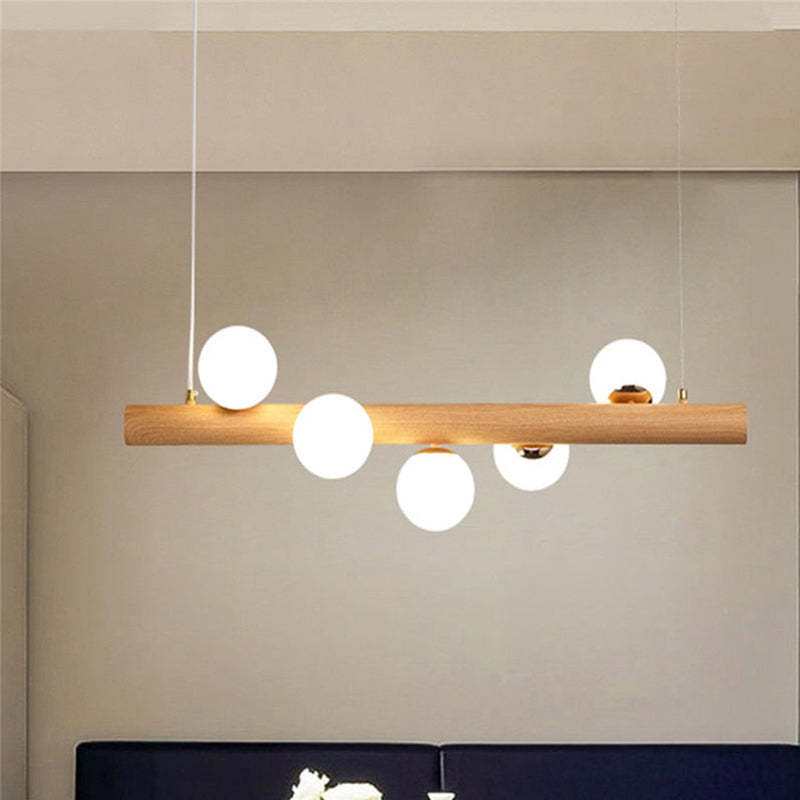 Valentina Pendant lamp Bubble, Wood &amp; Glass