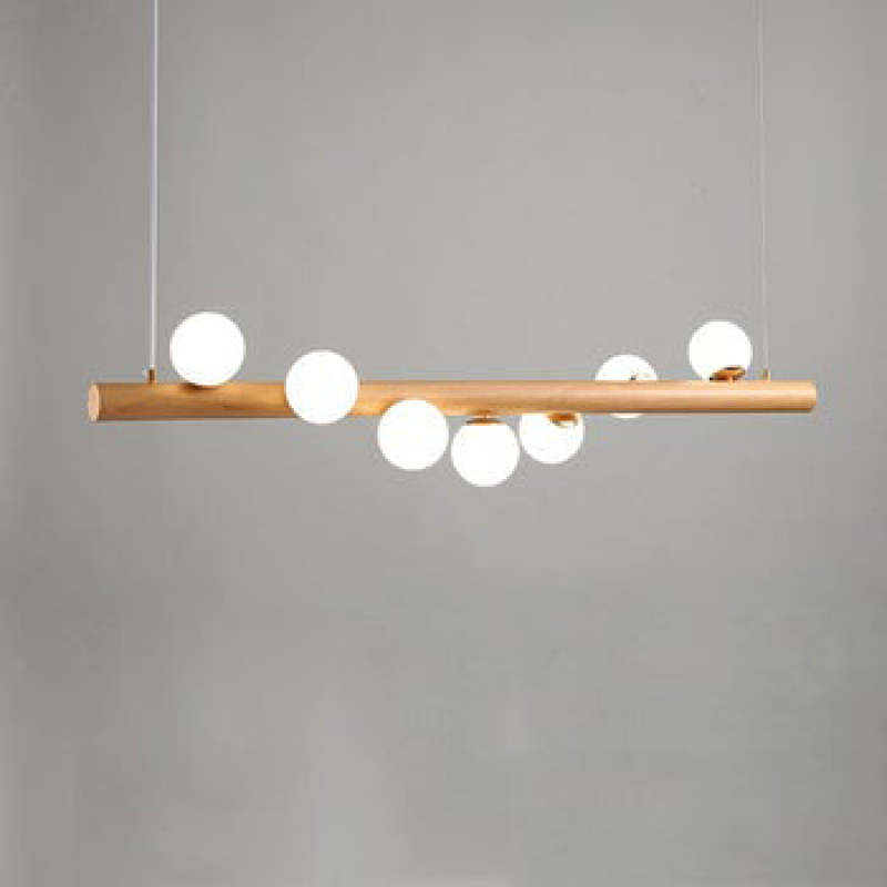 Valentina Pendant lamp Bubble, Wood &amp; Glass