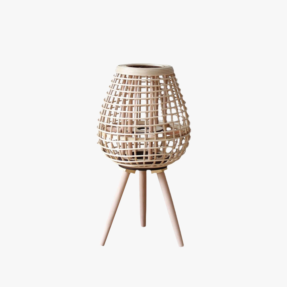 Ritta Floor Lamp, Wood &amp; Rattan 